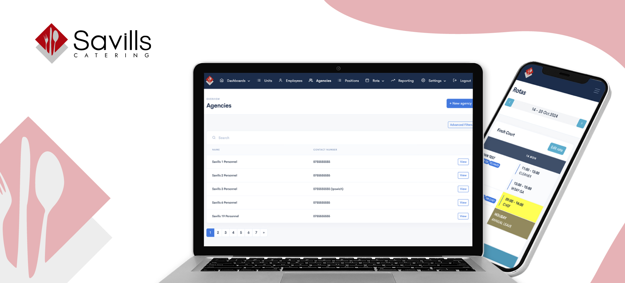 Staff and Rota Management System for Savills Catering