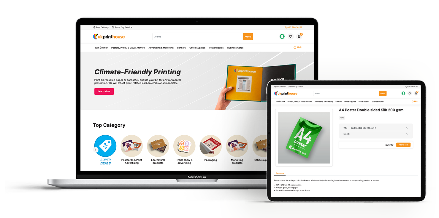 E-commerce Website and Admin Dashboard for UK Print House